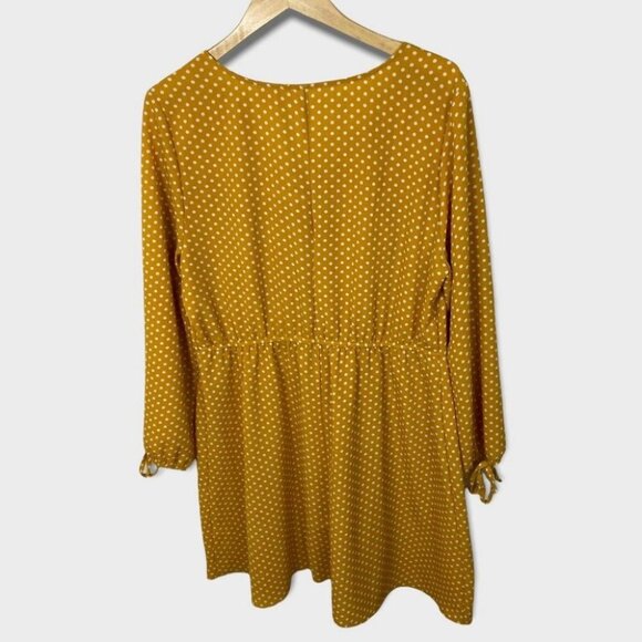 Como Vintage Bohemian Mustard Yellow Polka Dot Summer Dress Size‎ XL Sundress - Picture 7 of 16
